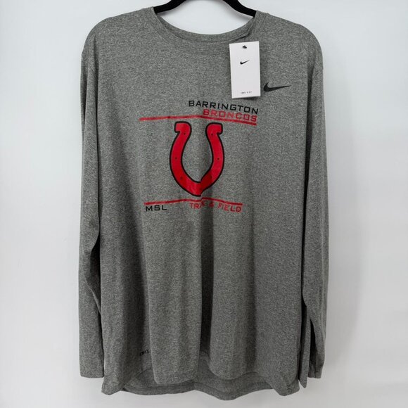 Nike Other - Nike Dri-FIT Men’s 2XL Long Sleeve Barrington Broncos Track & Field Gray NWT